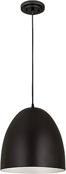 Z-Lite 1 Light Pendant 6012P12-SBK, Black, 12.50x12.00x12.00